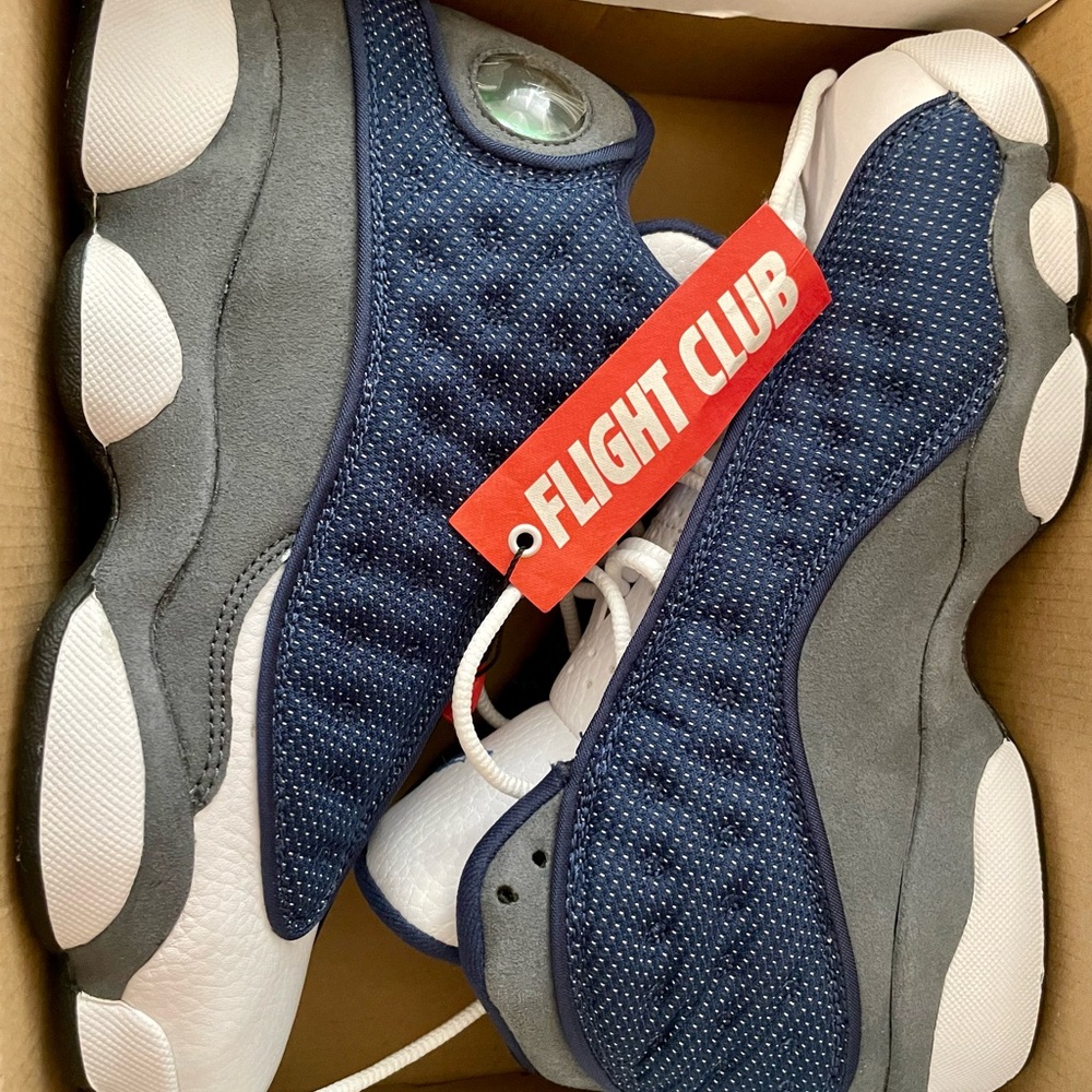 Jordans 13 blue , gray and white